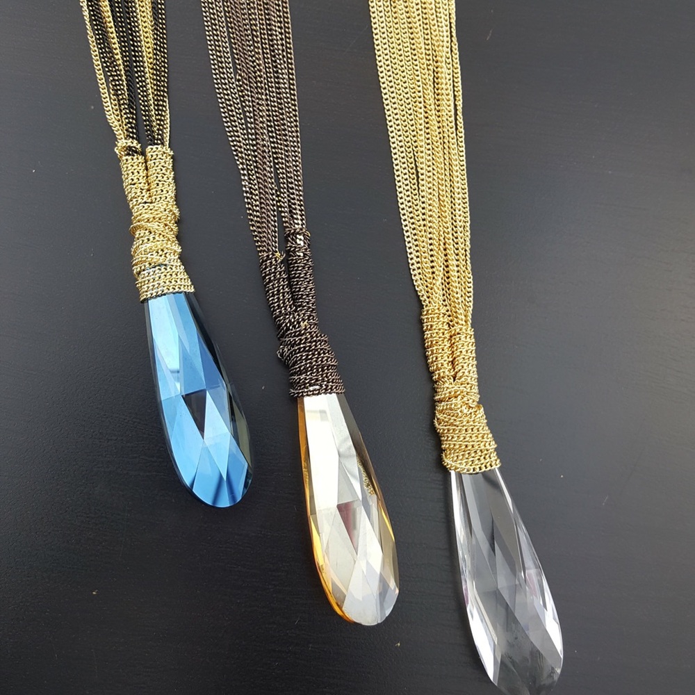 Julia: Crystal Drop Multi Strand Necklace